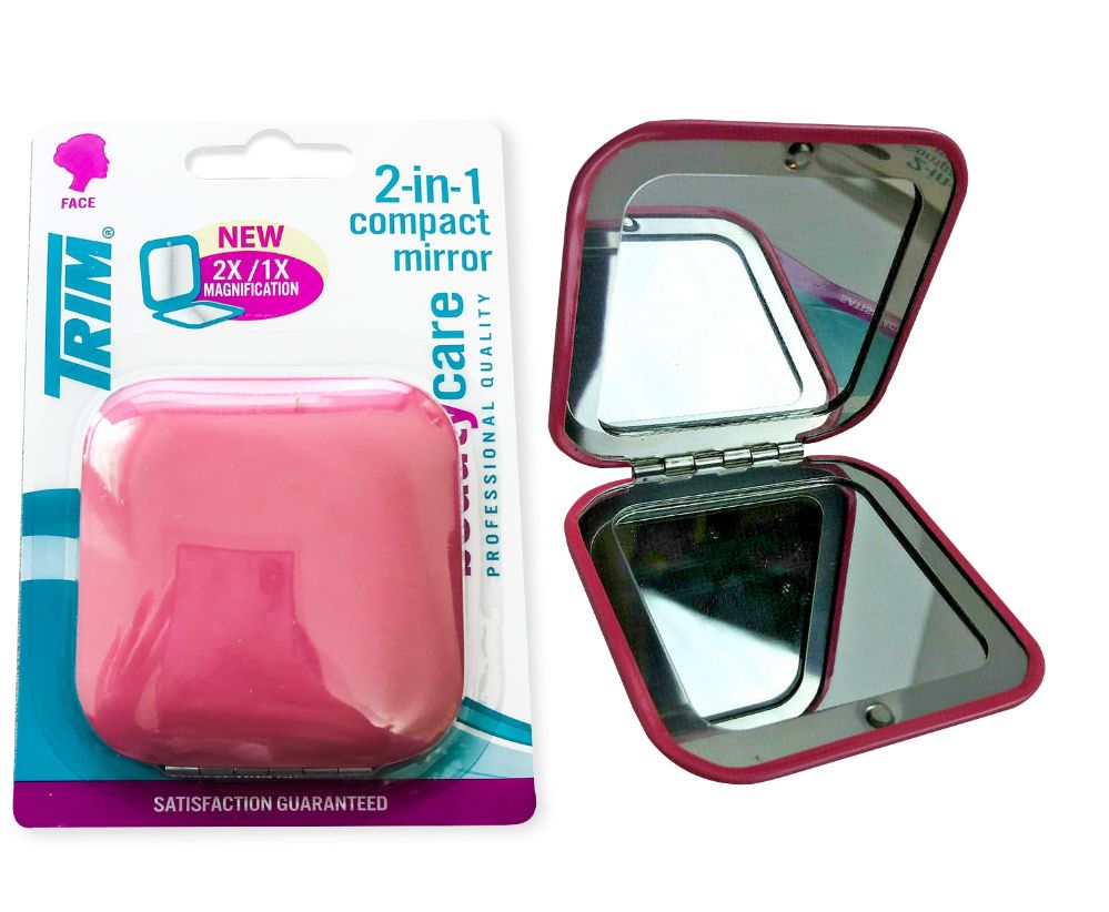 24 Wholesale Trim Compact Mirror 2.5x2.5in