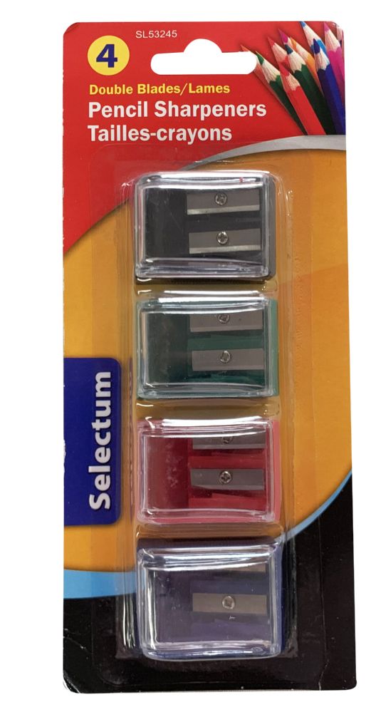 48 Wholesale Pencil Sharpener 4ct 2 Hold as