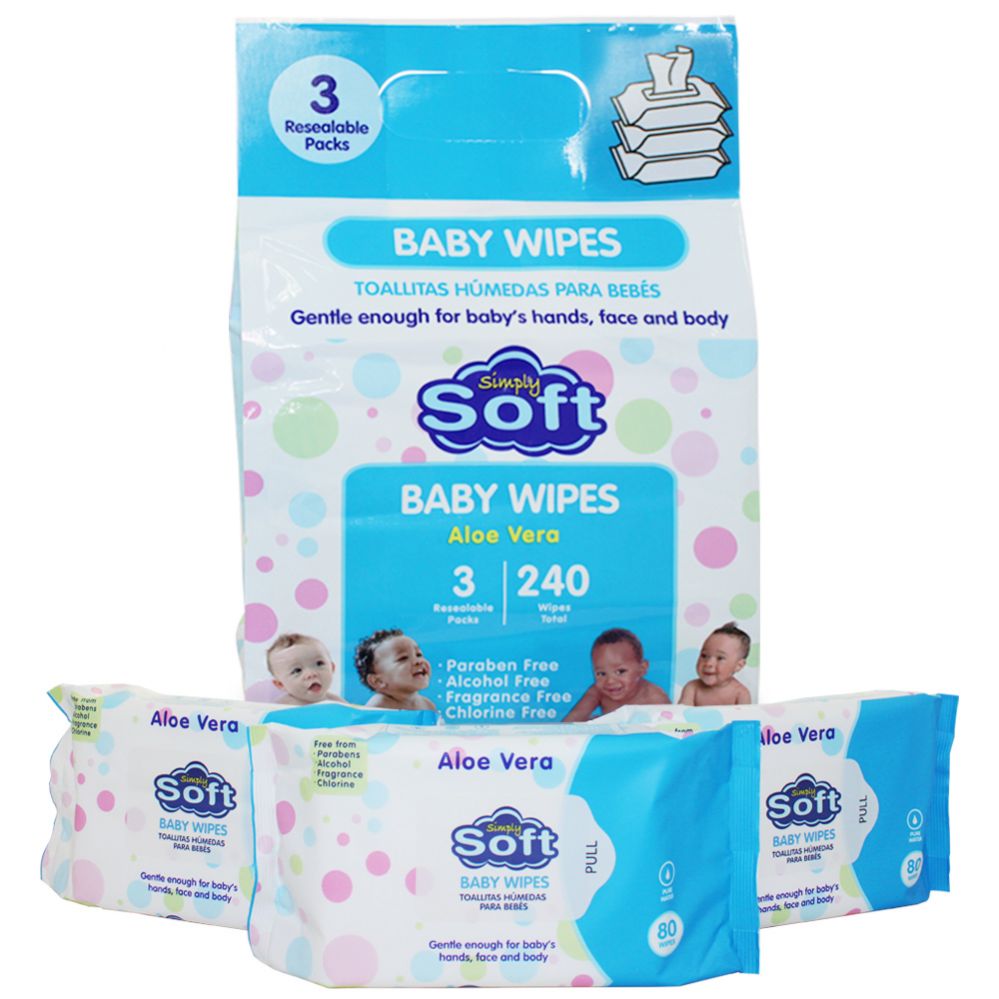 8 Wholesale Baby Wipe 240count Blue Without Lid at