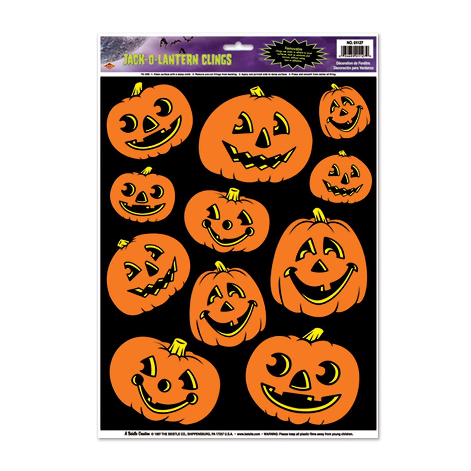 12 Pieces JacK-O-Lantern Clings - Hanging Decorations & Cut Out - at ...