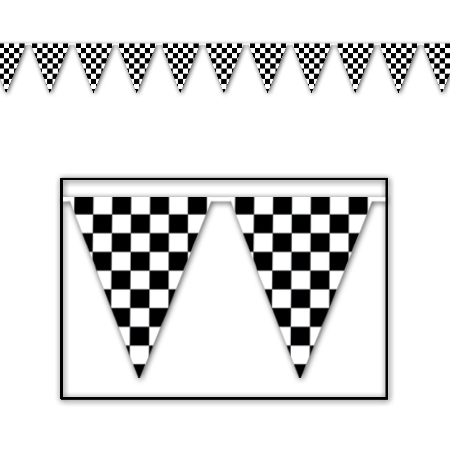 12 Wholesale Checkered Pennant Banner
