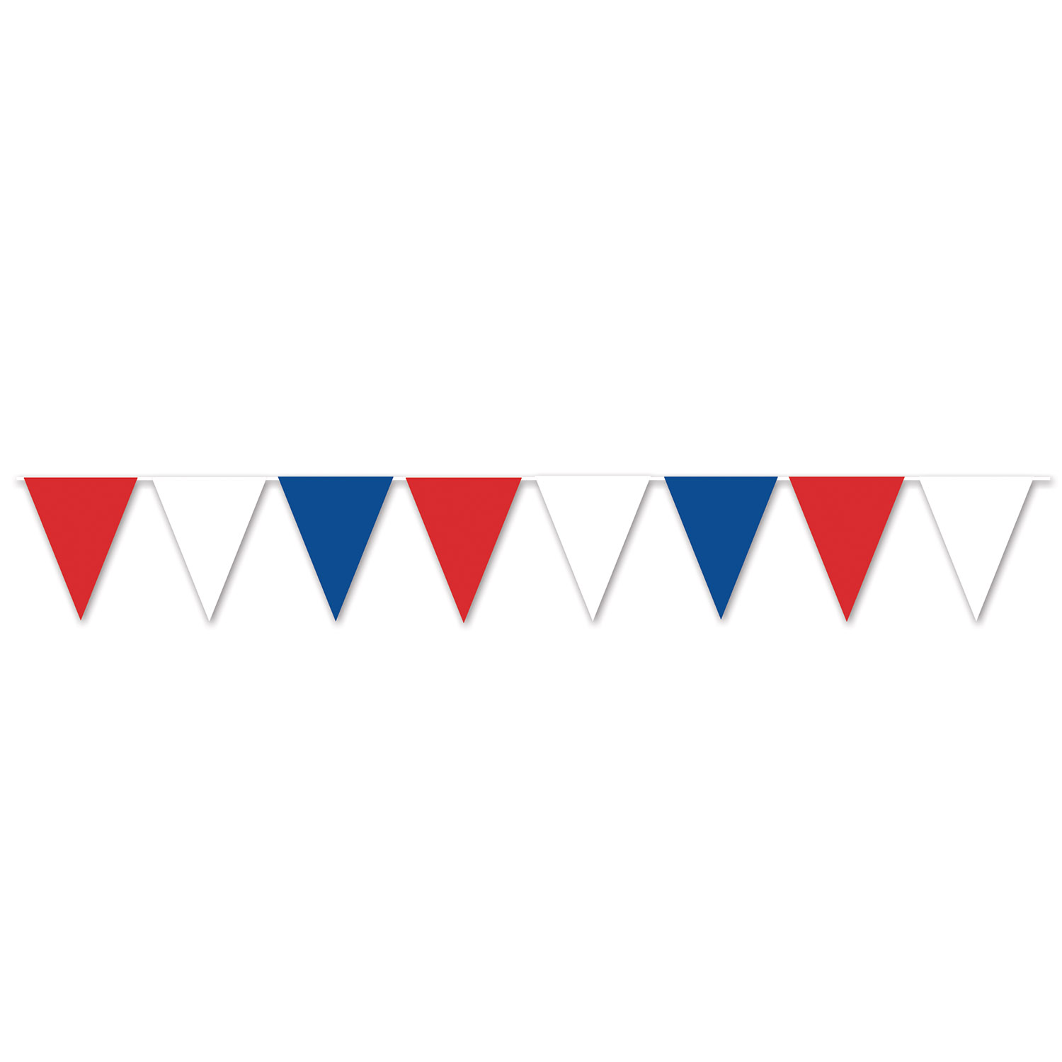 12 Wholesale Red, White & Blue Pennant Banner AlL-Weather; 12 Pennants/string