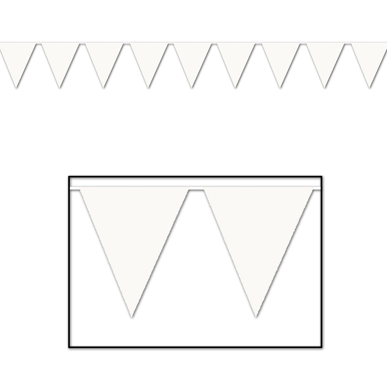 Wholesale White Pennant Banner: 12 Pennants, 11 wholesale-white-pennant-banner-12-pennants-11-x12-wsd