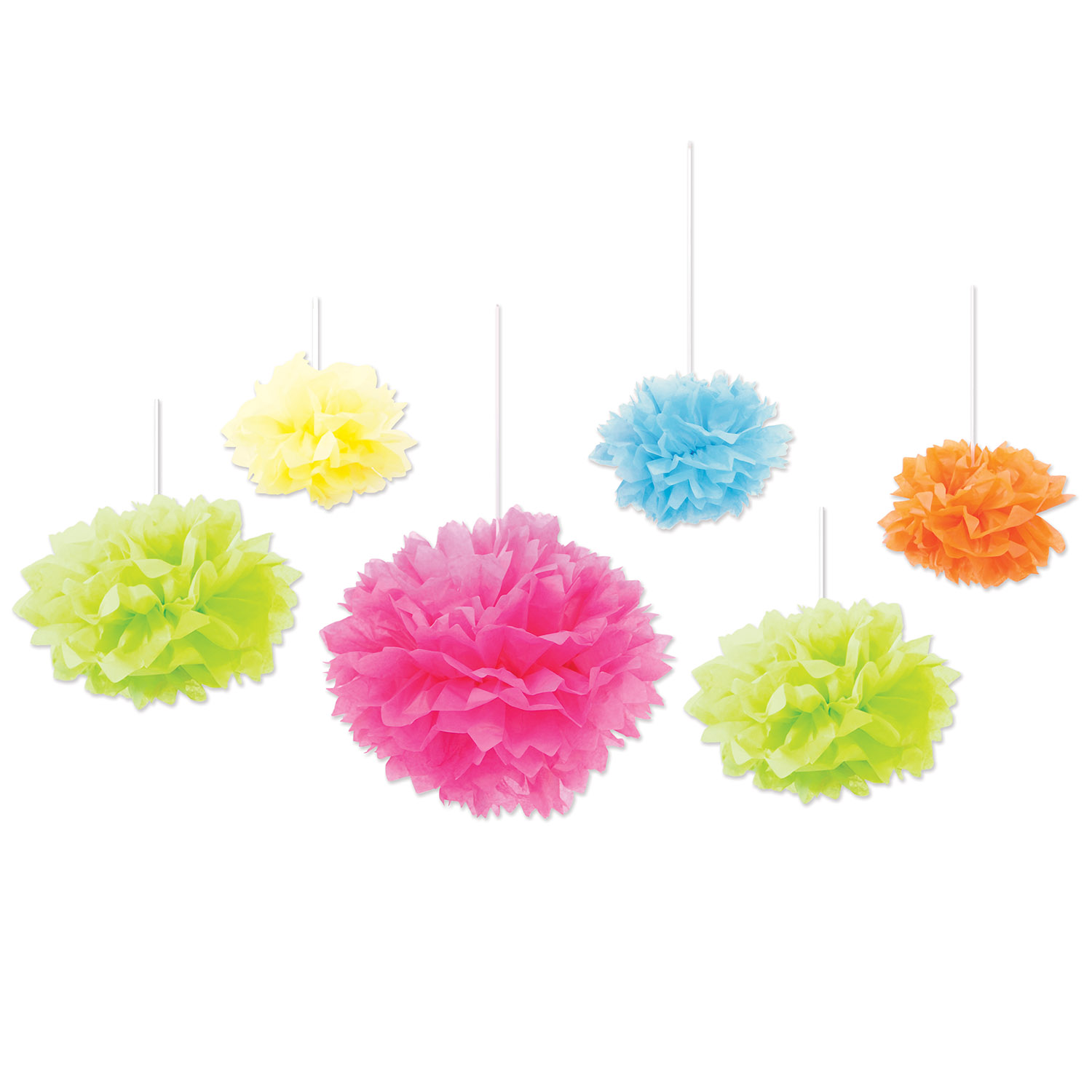 Wholesale 6 packs of Pompom Paper Garland