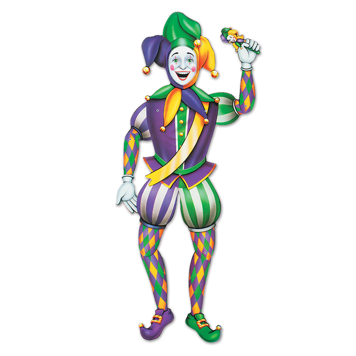 12 Wholesale Jointed Mardi Gras Jester