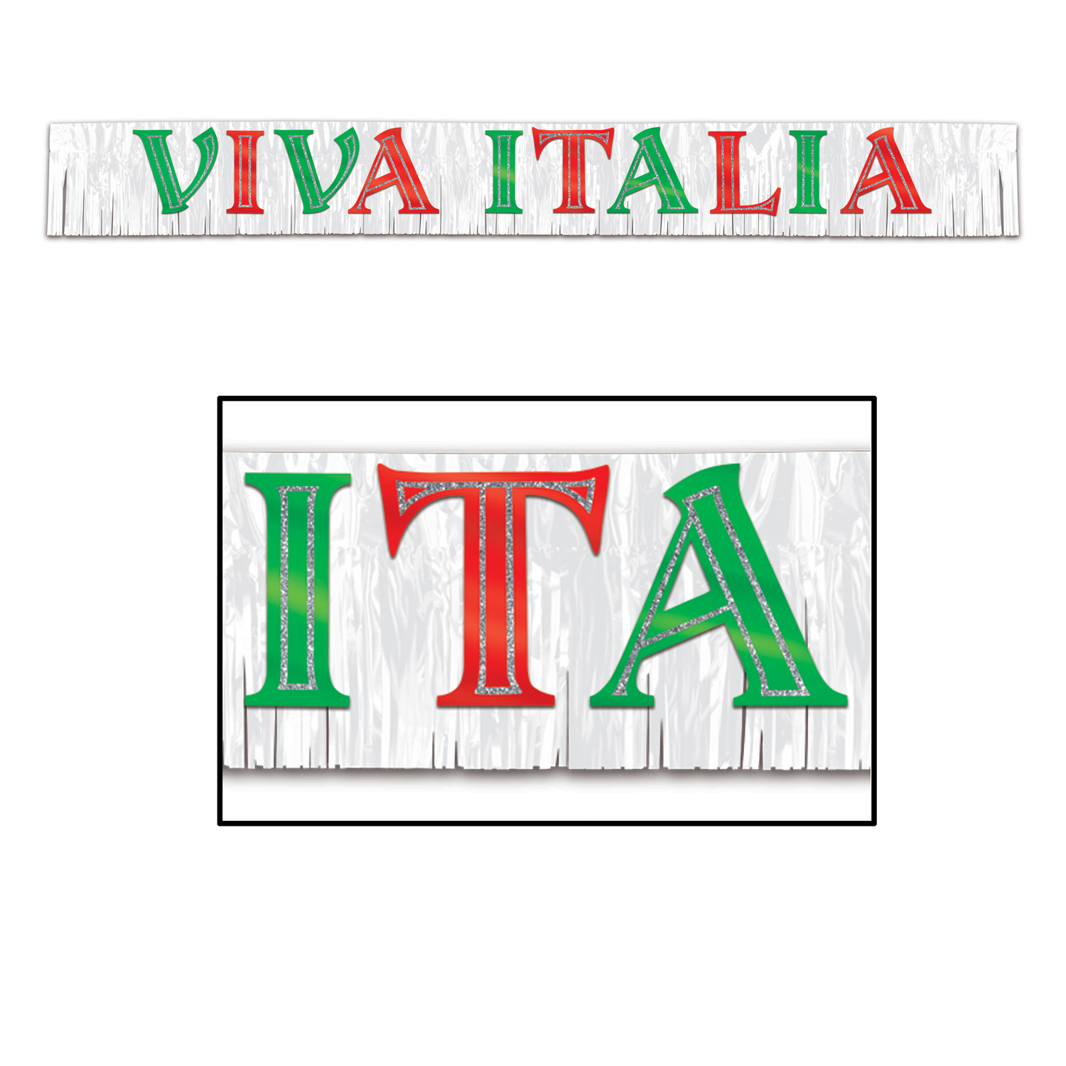 6 Wholesale Metallic Viva Italia Banner