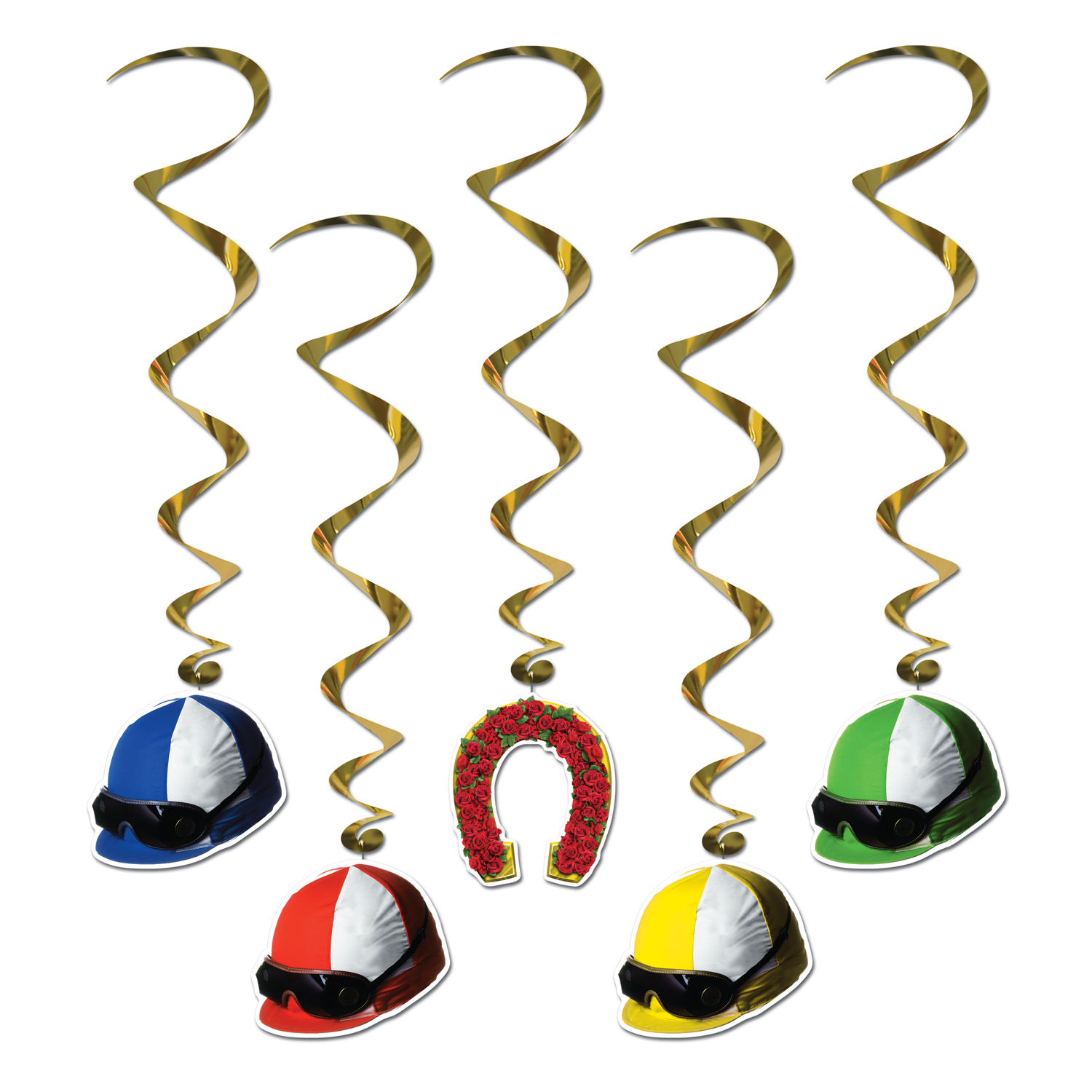 6 Pieces Jockey Helmet Whirls Streamers & Confetti at