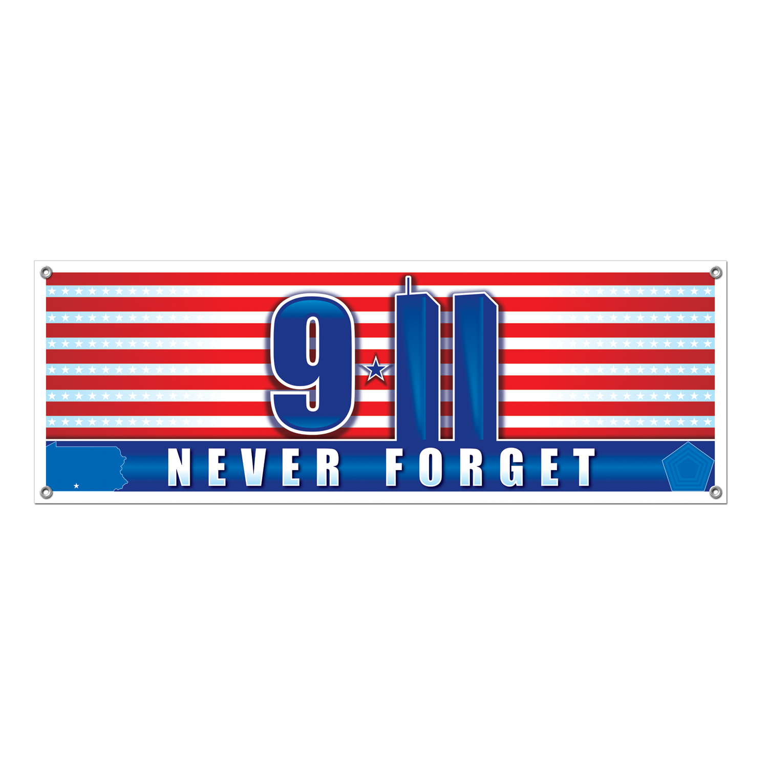 12 Wholesale 9/11 Never Forget Sign Banner AlL-Weather; 4 Grommets