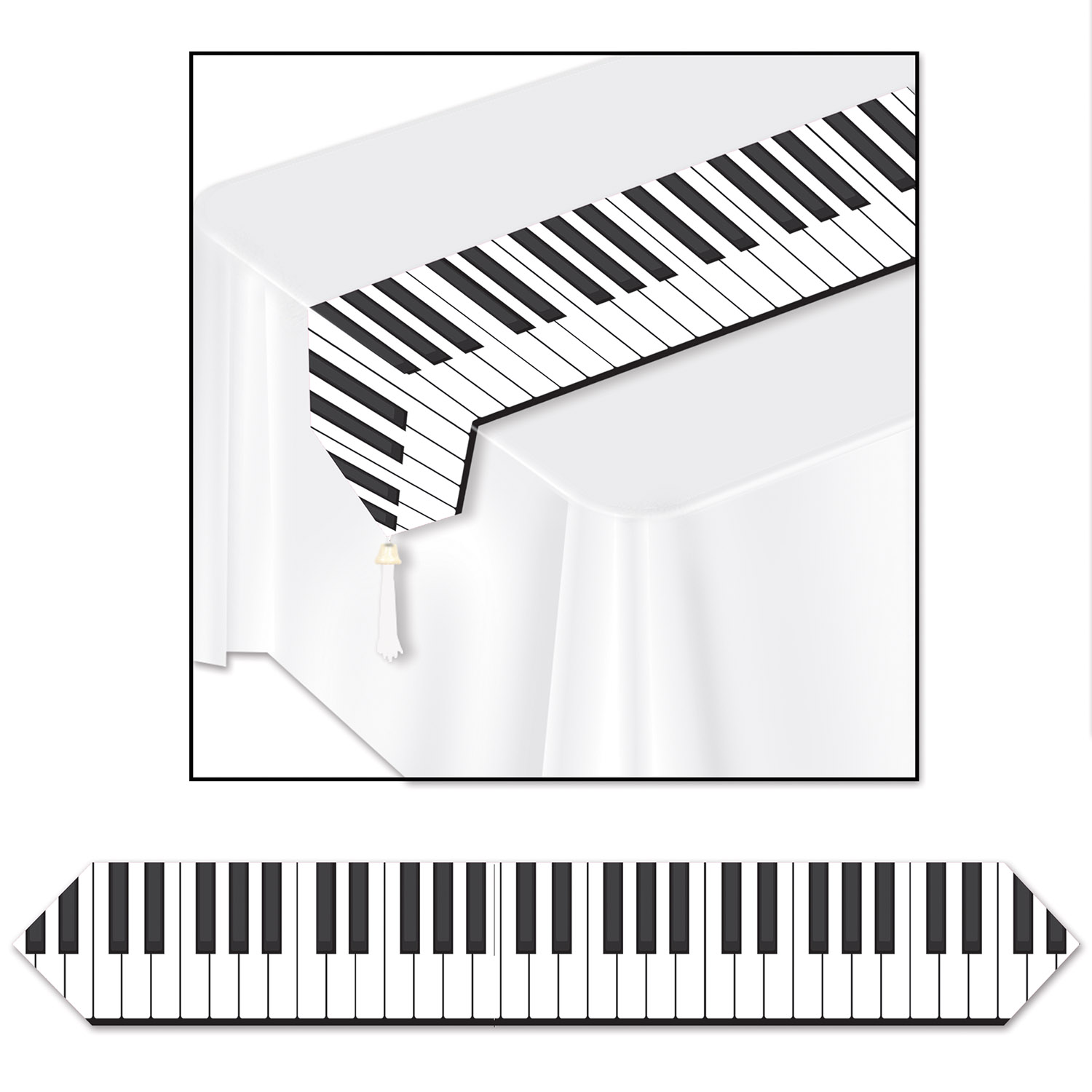 12 Wholesale Printed Piano Keyboard Table Runner