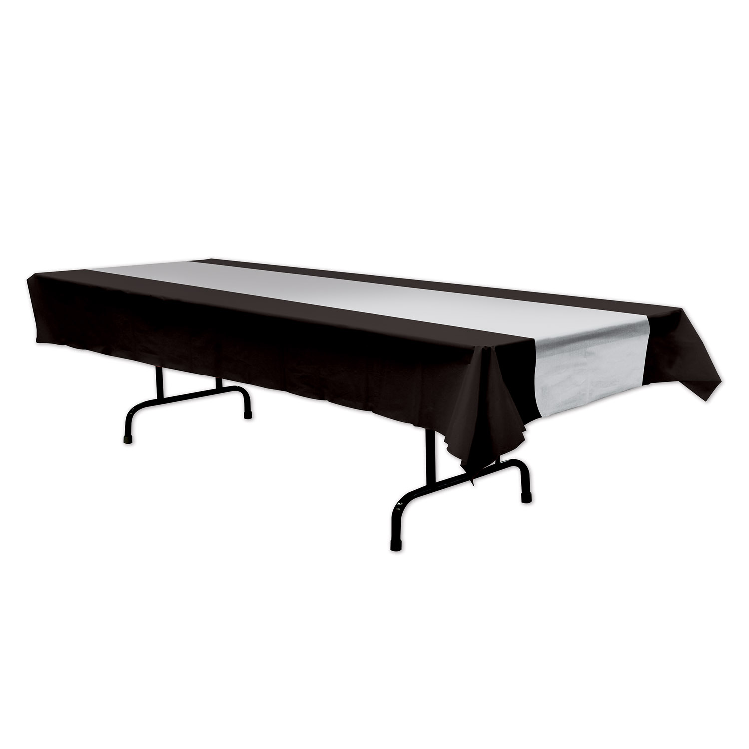 12 Wholesale Black & Silver Tablecover Plastic