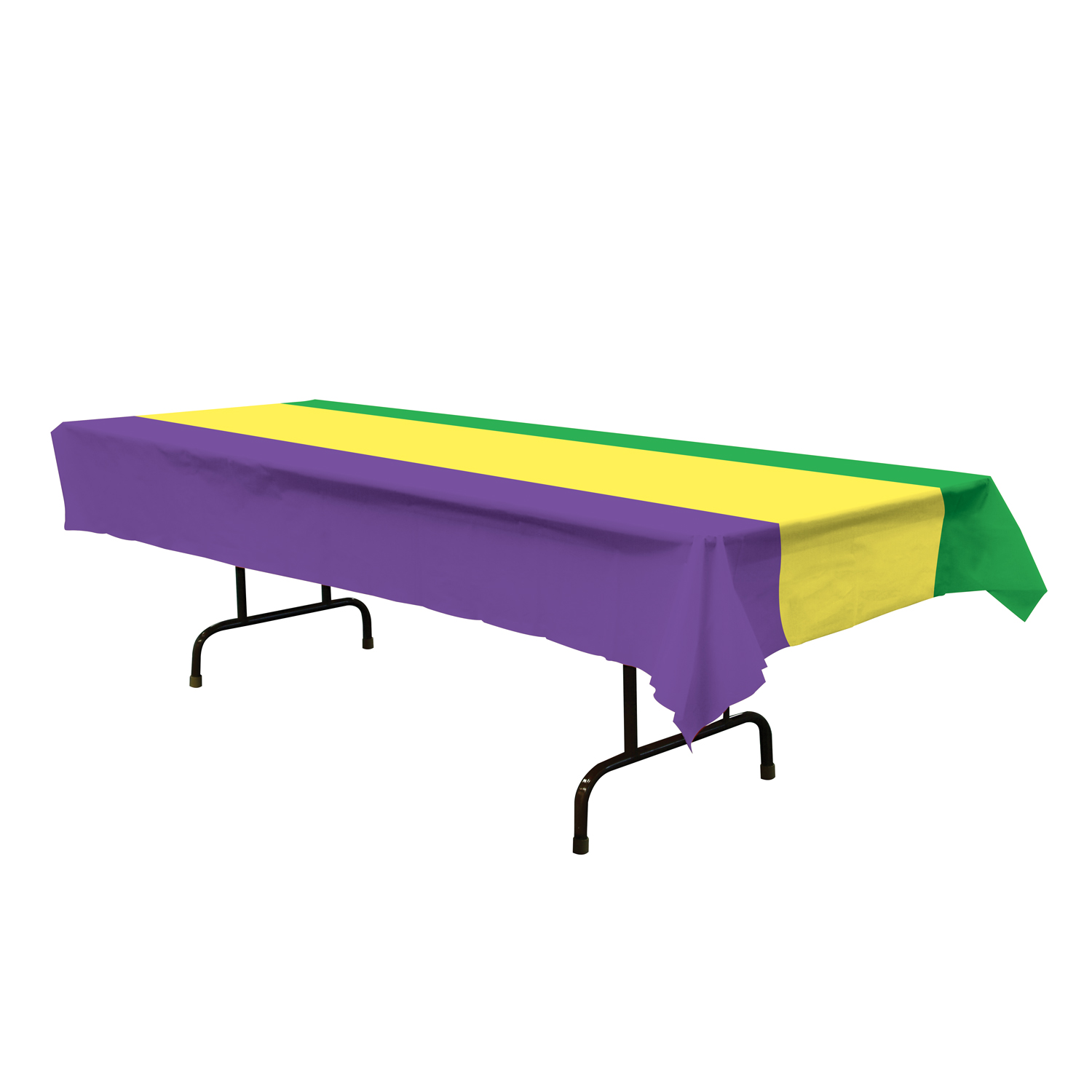 12 Wholesale Mardi Gras Tablecover GoldeN-Yellow, Green, Purple; Plastic