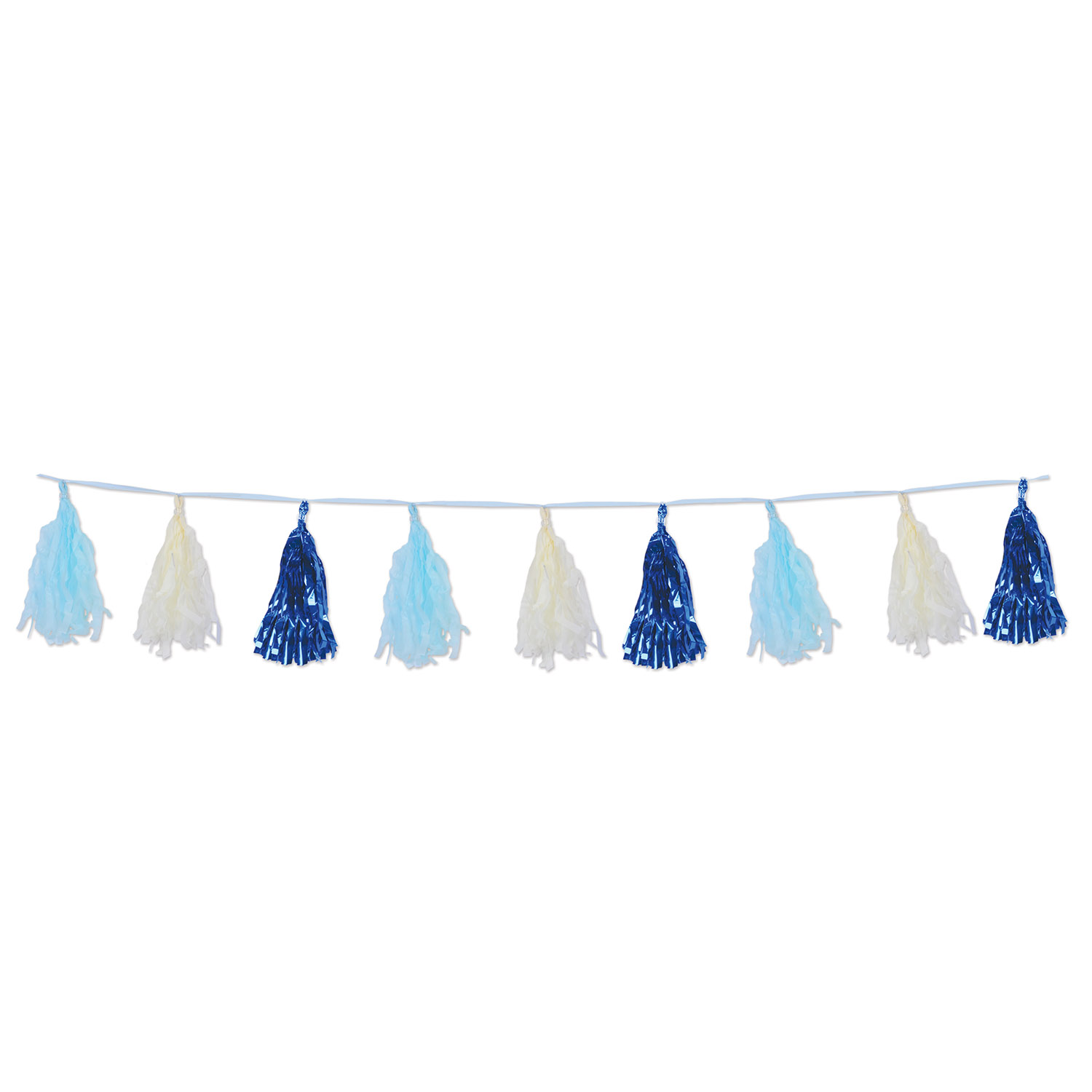 12 Pieces Metallic & Tissue Tassel Garland - Hanging Decorations & Cut Out