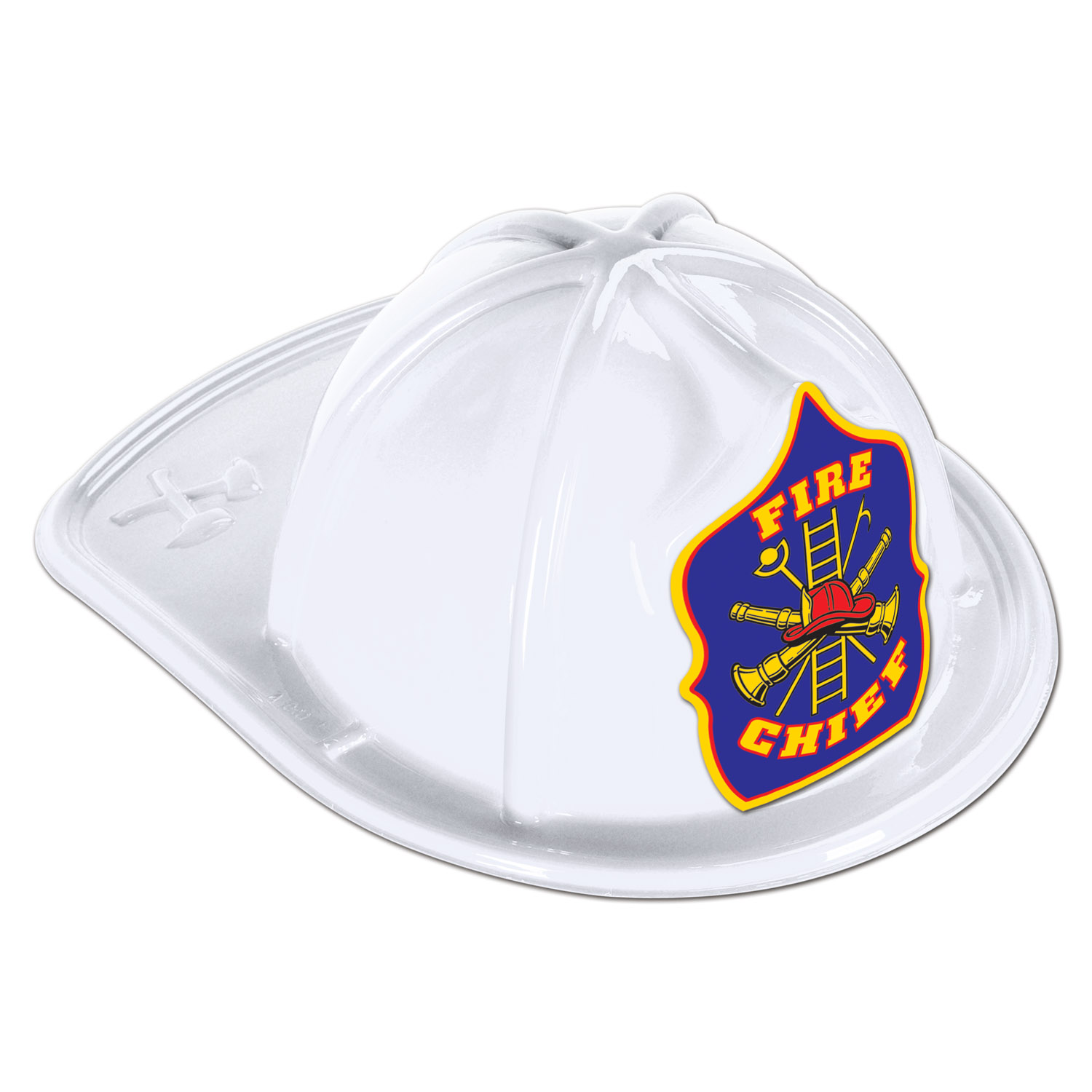 48 Pieces White Plastic Fire Chief Hat - Party Hats & Tiara