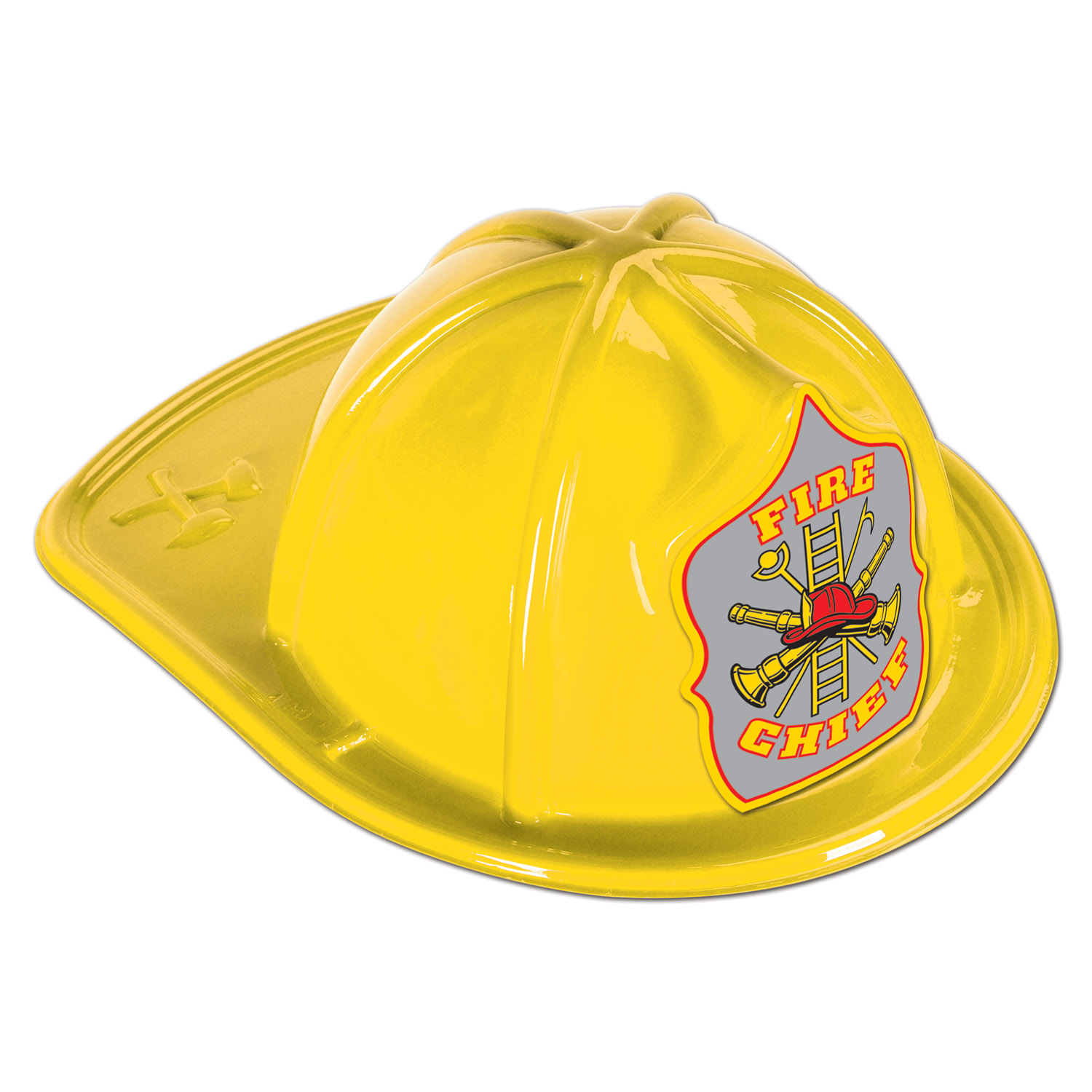 48 Pieces Yellow Plastic Fire Chief Hat - Party Hats & Tiara