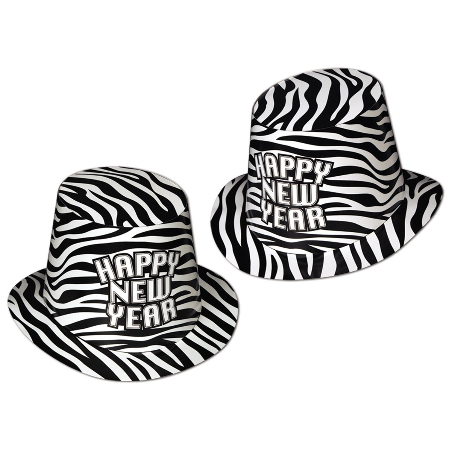 25 Pieces Zebra Print Hi-Hat - Party Hats & Tiara