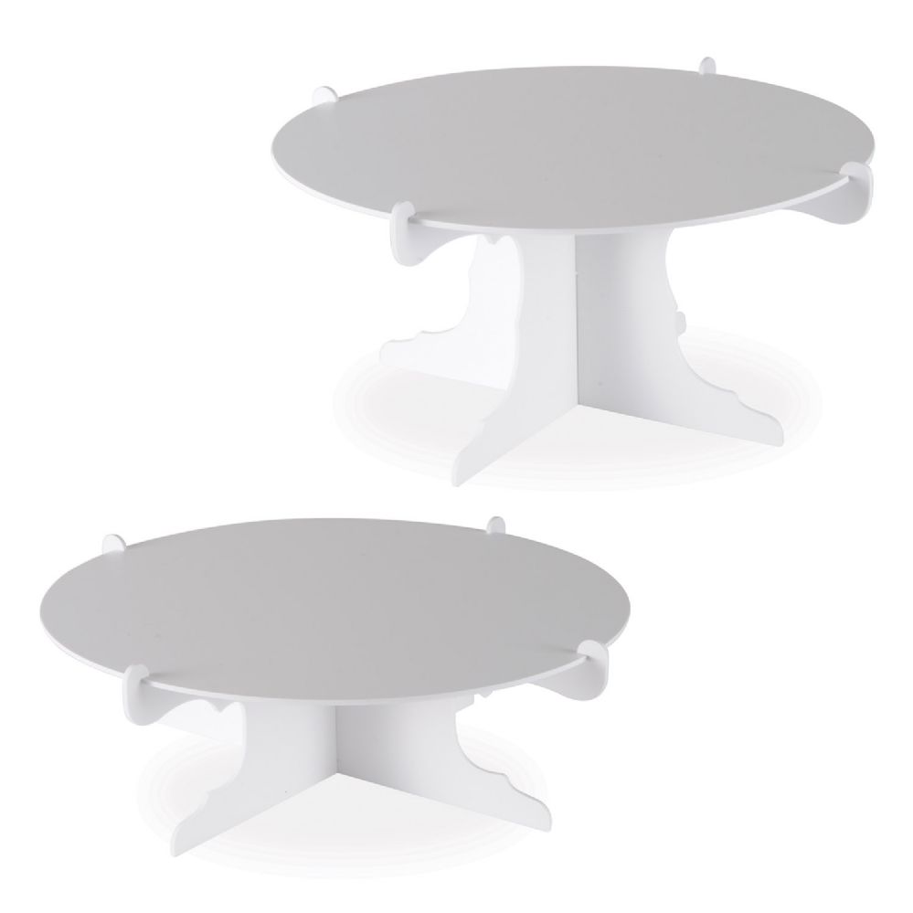 12 Wholesale Cake Stands White; Assembly Required; 1-4  High & 1-6  High