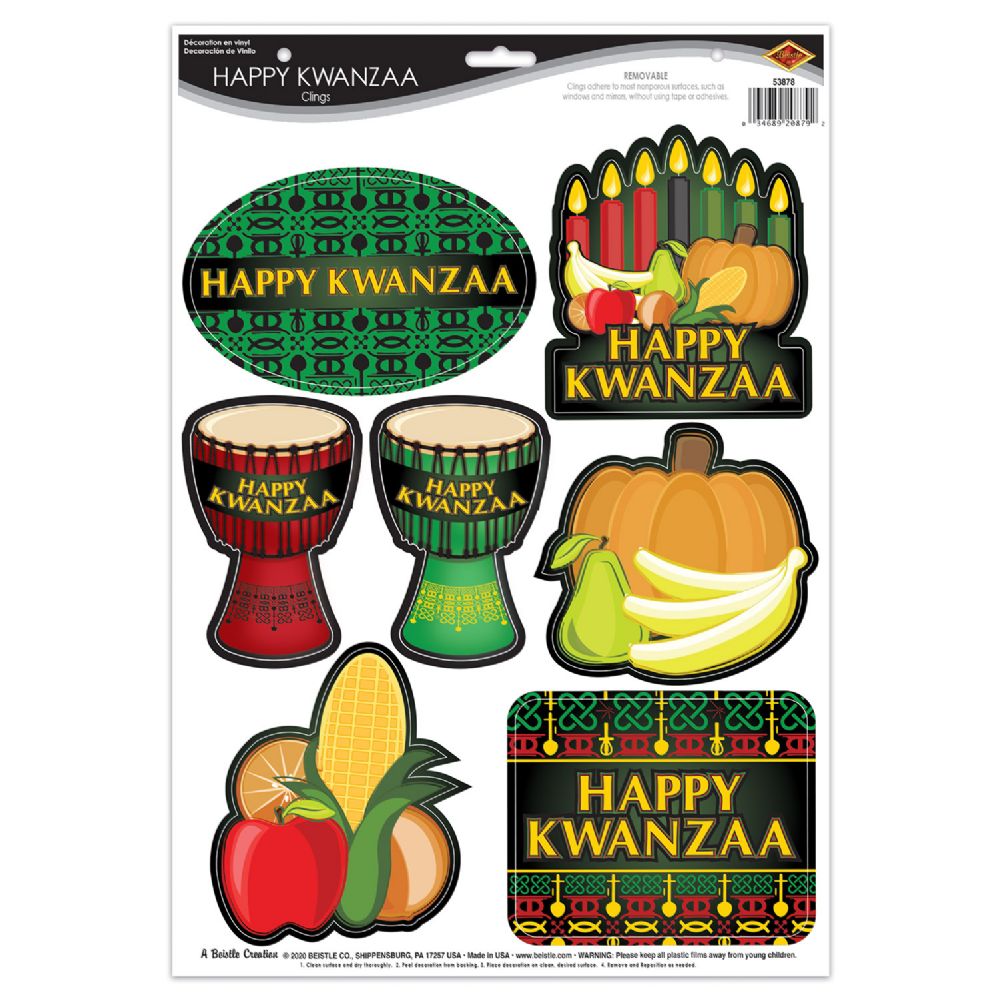 12 Wholesale Happy Kwanzaa Clings