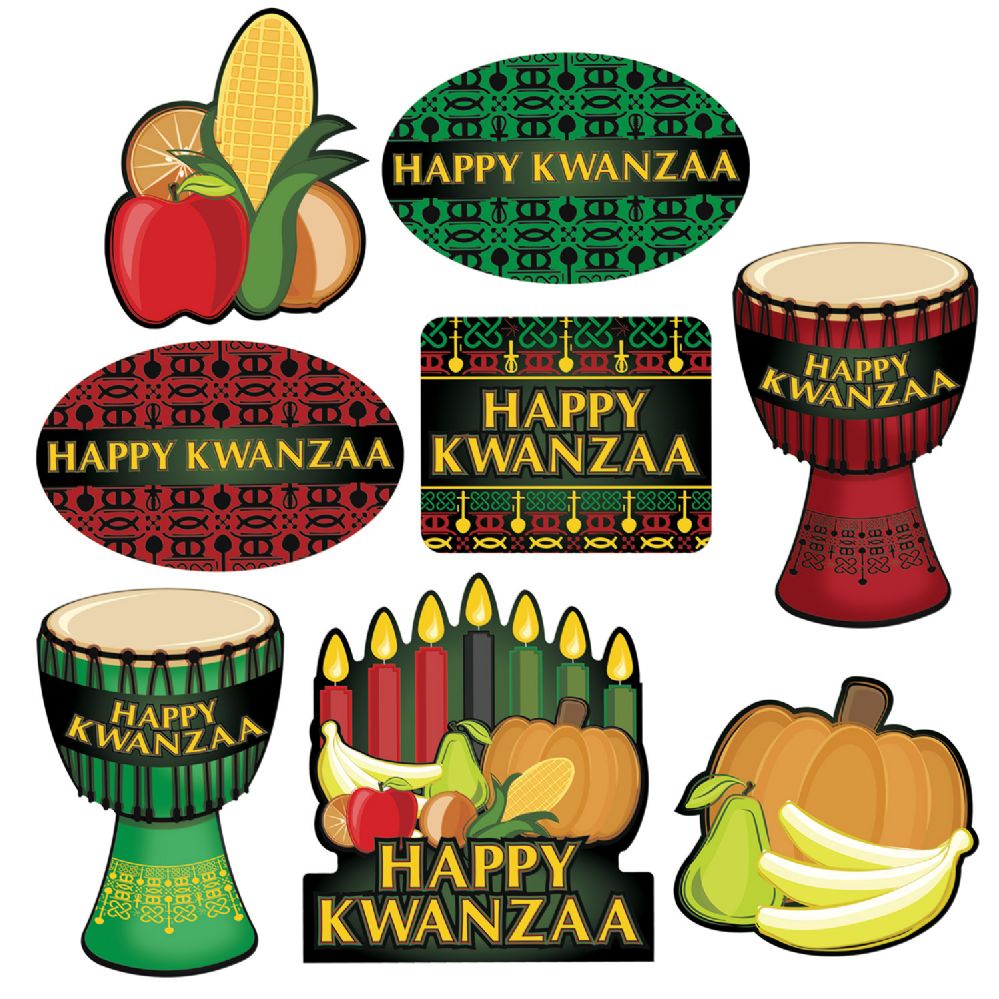 12 Pieces Happy Kwanzaa Cutouts - Hanging Decorations &amp; Cut Out - at ...
