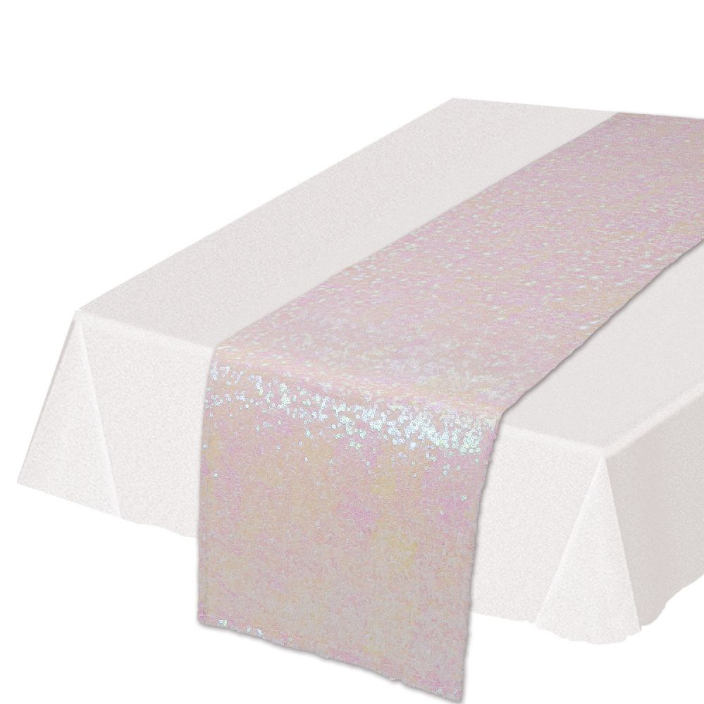 12 Wholesale Sequined Table Runner Opalescent