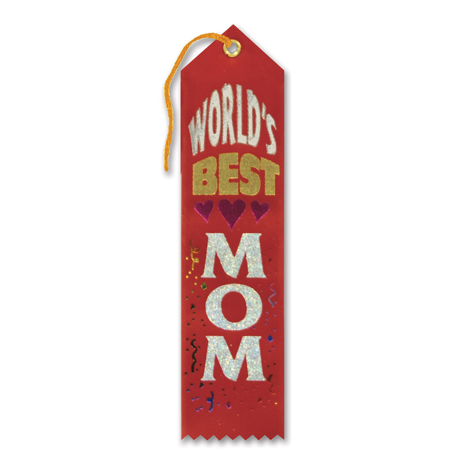 6 Pieces World's Best Mom Award Ribbon - Bows & Ribbons