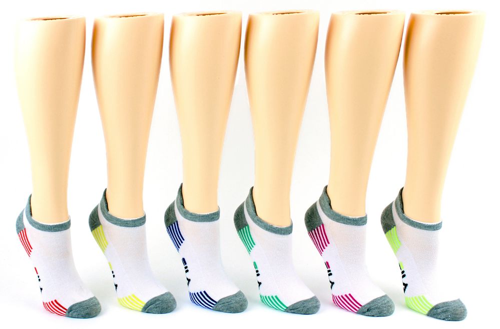 5 Wholesale Women's Fila Brand NO-Show Socks - 6-Pair Packs (size 9-11)