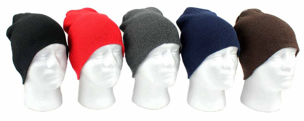 60 Wholesale Adult Beanie Knit Hats - Assorted Colors