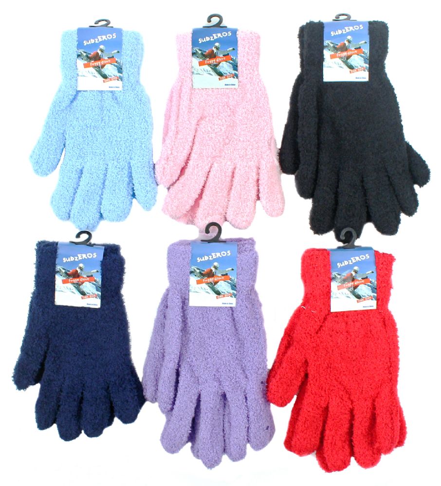 60 Wholesale Women's Fuzzy Gloves