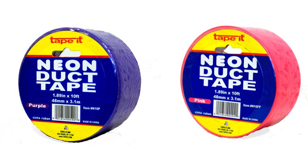 48 Wholesale Decorative Duct Tape - Neon Purple And Neon PinK