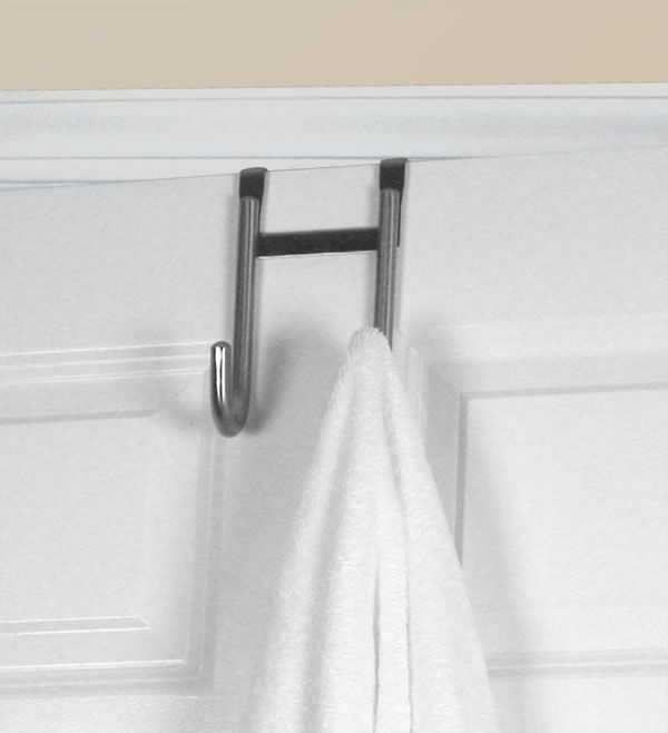 8 Pieces of Home Basics Heavy Weight Brushed Satin Nickel RusT-Proof Over The Door Double Hook