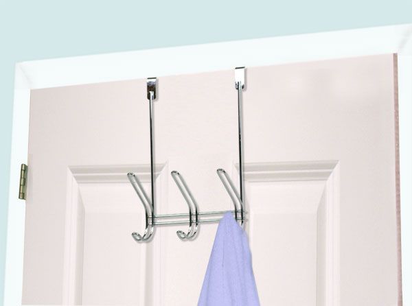24 Pieces of Home Basics 3 Dual Hook Over The Door Steel Organizing Rack, Chrome