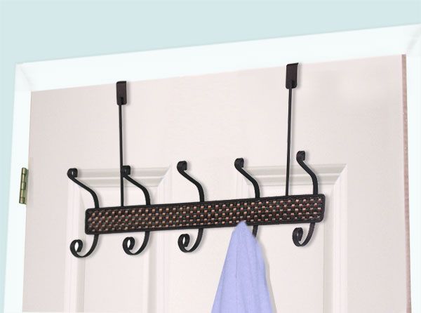 12 Pieces of Home Basics Over The Door 5 Hook Hanging Rack, Bronze