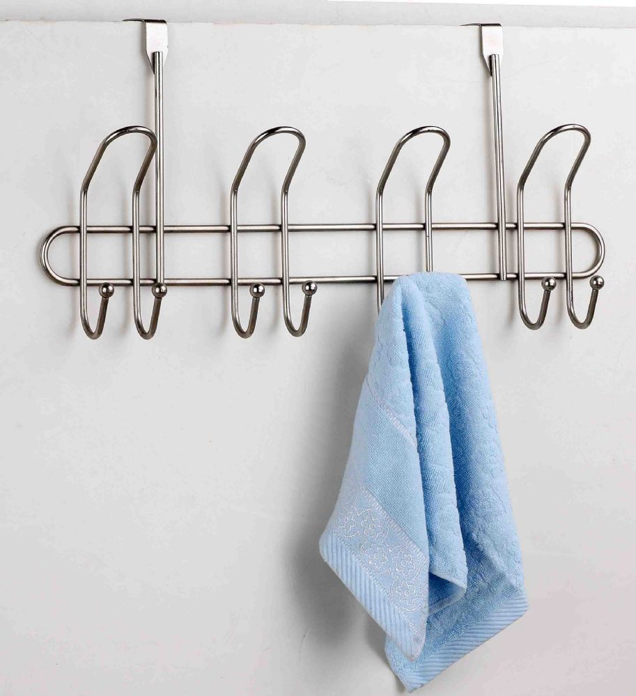 12 Pieces of Home Basics 8 Hook Hanging Rack, Satin Nickel