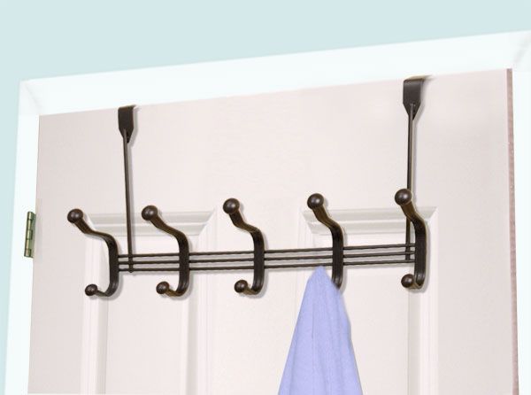 12 Pieces of Home Basics 5 Dual Hook Over The Door Steel Organizing Rack, Bronze