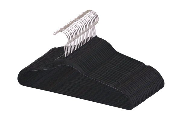8 Pieces of Home Basics Velvet Hangers, (pack Of 25), Black