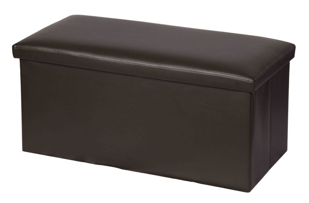 4 Pieces of Home Basics Faux Leather Storage Ottoman, Brown