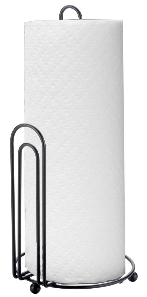 6 Pieces of Home Basics Double Wire Free Standing Paper Towel Holder, Black