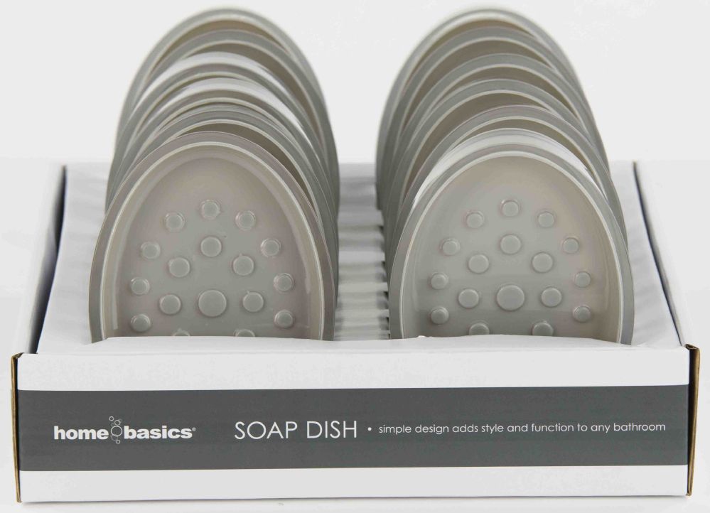 24 Pieces of Home Basics Plastic Soap Dish, Grey