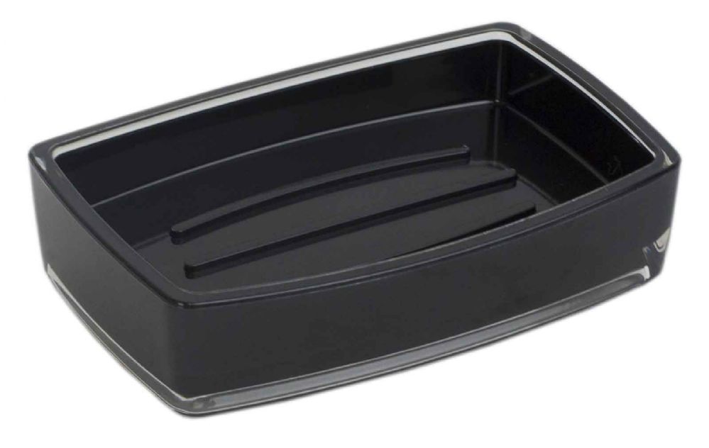 24 Pieces of Home Basics Acrylic Plastic Soap Dish, Black