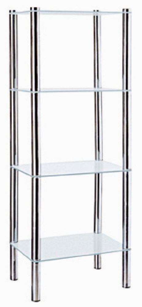 3 Pieces of Home Basics 4 Tier Multi Use Rectangle Glass Corner Shelf, Clear