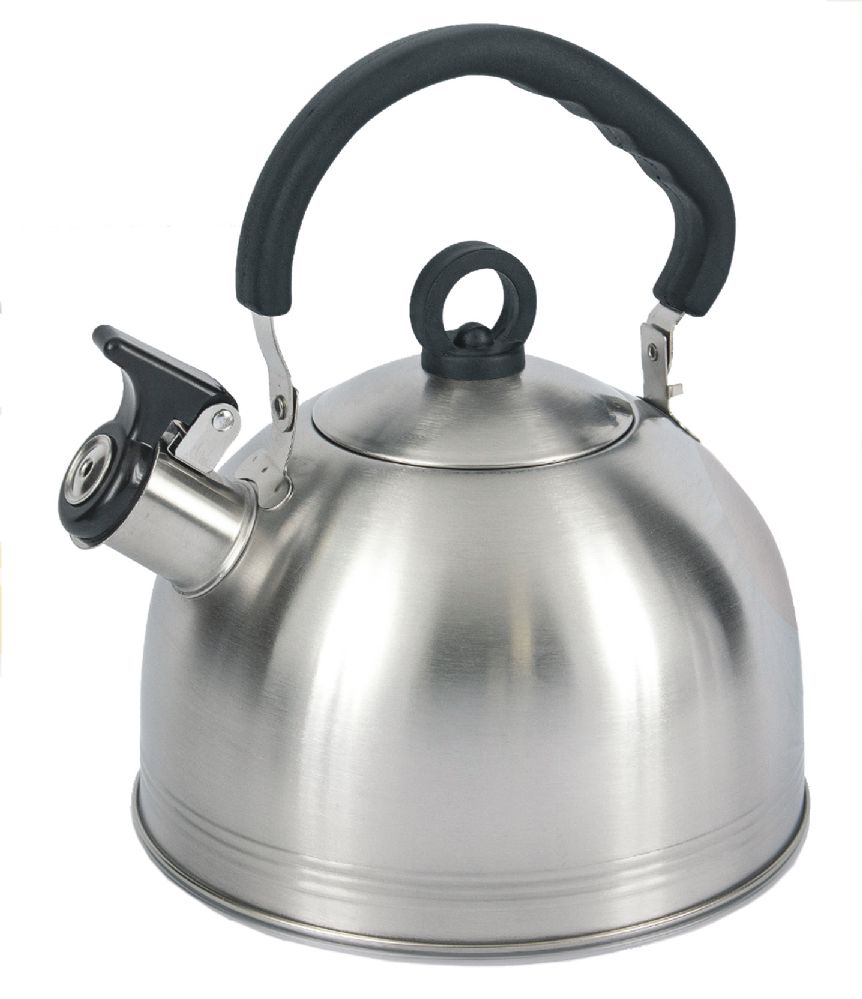 12 Pieces of Home Basics 2.2 Liter Brushed Stainless Steel Tea Kettle With Riveted Easy Grip Handle, Silver