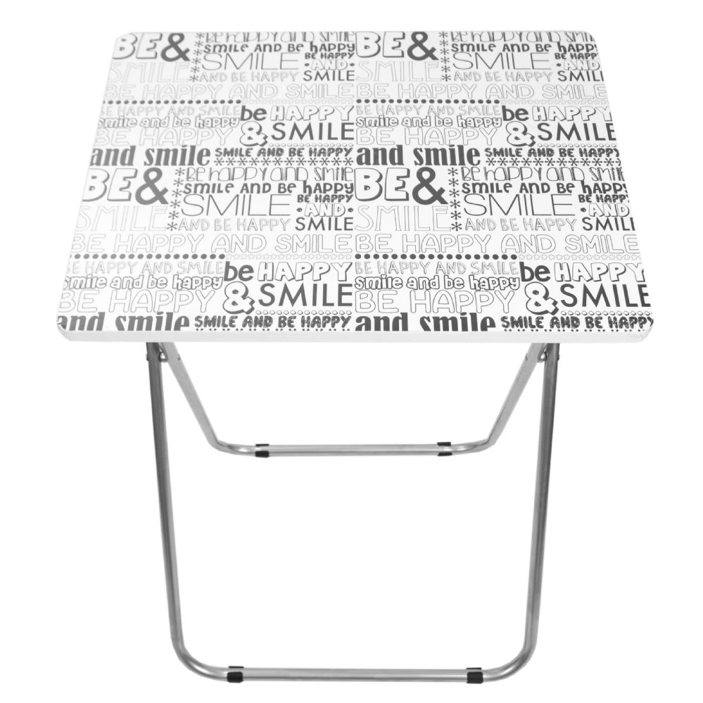 6 Pieces of Home Basics Happy MultI-Purpose Foldable Table, Black/white