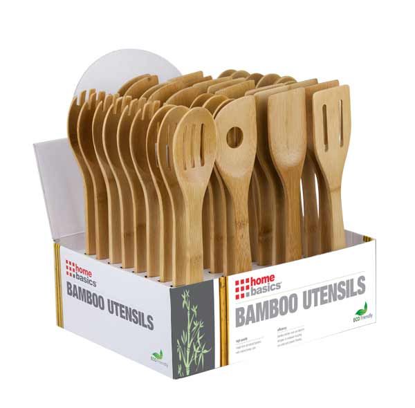 72 Wholesale Home Basics Bamboo Utensils, Natural