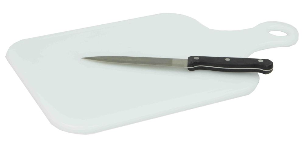 24 Wholesale Home Basics Poly Paddle Cutting Board, White