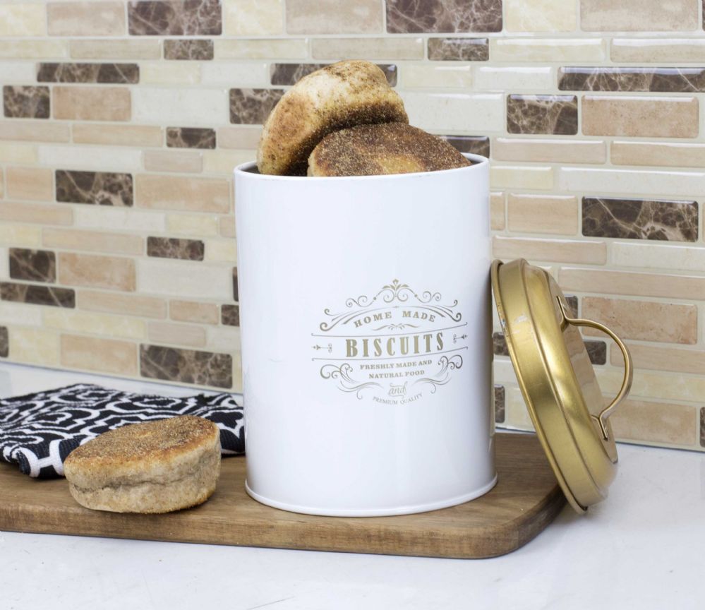 12 Wholesale Home Basics Homestead Collection Tin Biscuit Holder