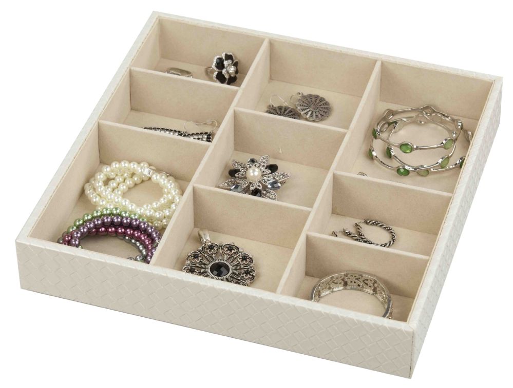6 Wholesale Home Basics 9-Compartment Jewelry Organizer
