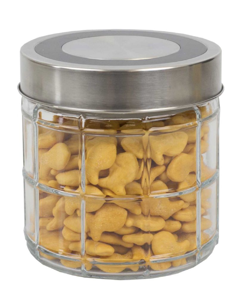 12 Wholesale Home Basics Chex Collection 22 oz. Small Glass Canister