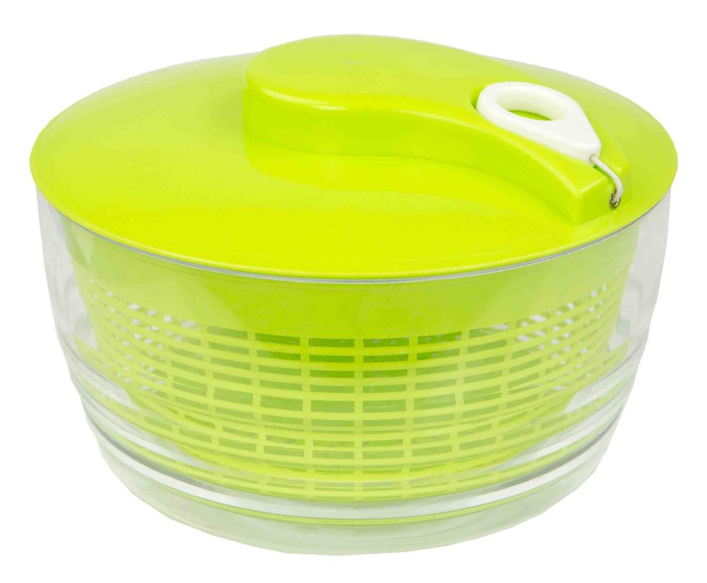 8 Wholesale Home Basics Plastic Salad Spinner With SelF-Retracting Cord, Green