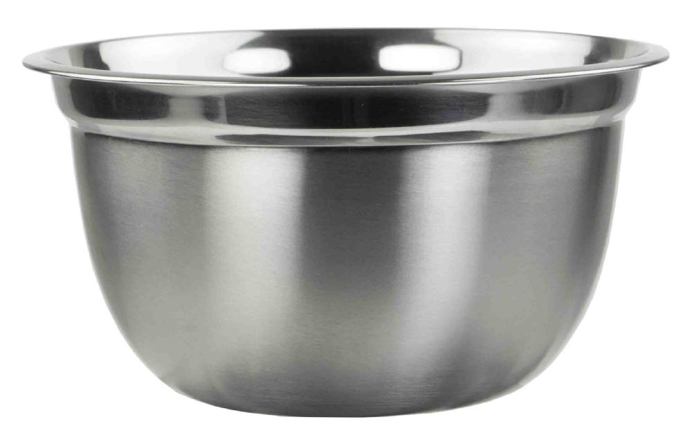 24 Wholesale Home Basics 3QT. Stainless Steel Beveled Anti-Skid Mixing Bowl, Silver