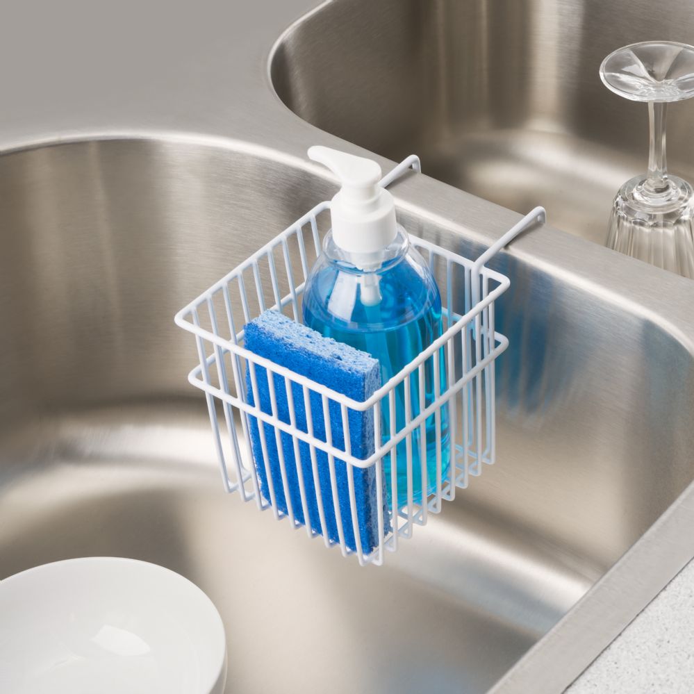 24 Wholesale Home Basics Sink Basket, White at