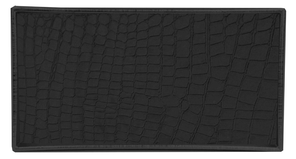 8 Pieces Home Basics Faux Crocodile Plastic Vanity Tray, Black